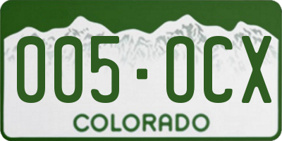 CO license plate 005OCX