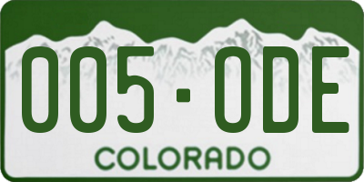 CO license plate 005ODE