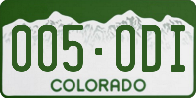 CO license plate 005ODI
