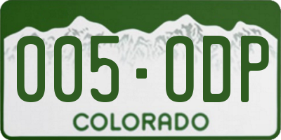 CO license plate 005ODP