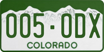 CO license plate 005ODX