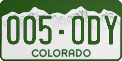 CO license plate 005ODY