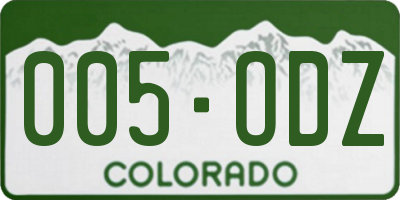 CO license plate 005ODZ