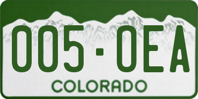 CO license plate 005OEA