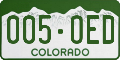 CO license plate 005OED