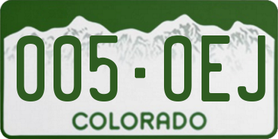 CO license plate 005OEJ