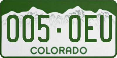 CO license plate 005OEU