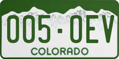 CO license plate 005OEV