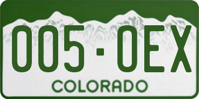 CO license plate 005OEX