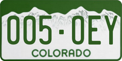 CO license plate 005OEY