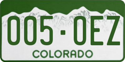 CO license plate 005OEZ