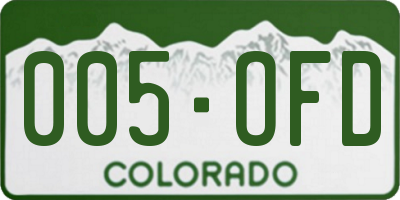 CO license plate 005OFD