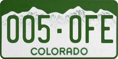 CO license plate 005OFE
