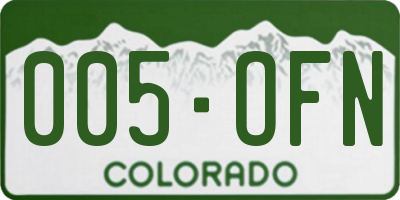 CO license plate 005OFN