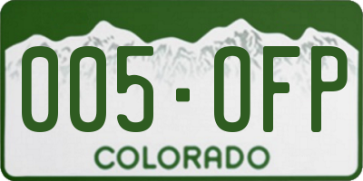 CO license plate 005OFP