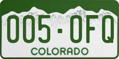 CO license plate 005OFQ