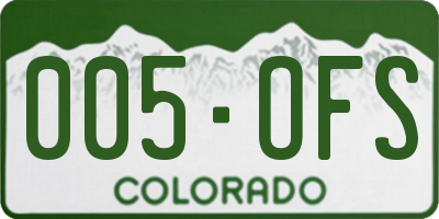 CO license plate 005OFS