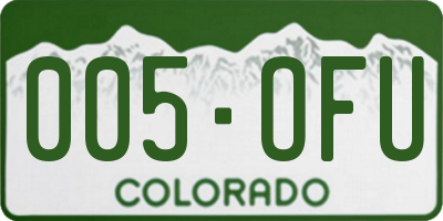CO license plate 005OFU