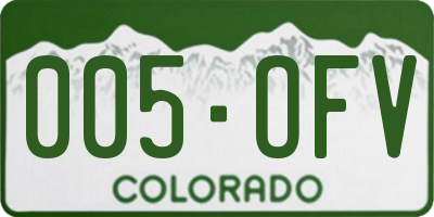 CO license plate 005OFV