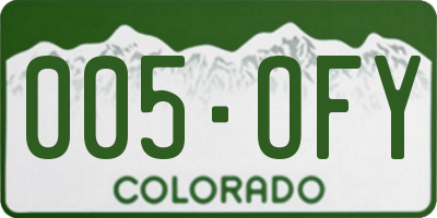 CO license plate 005OFY