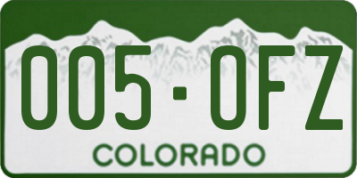 CO license plate 005OFZ