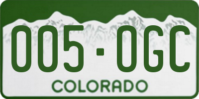 CO license plate 005OGC