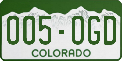 CO license plate 005OGD
