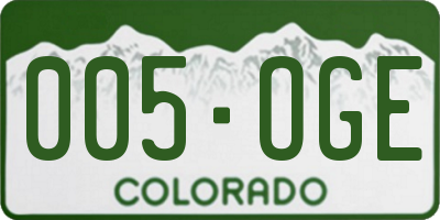 CO license plate 005OGE