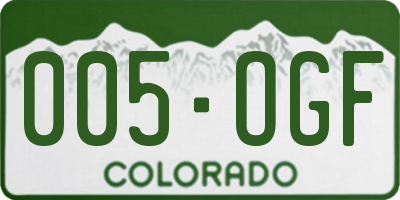 CO license plate 005OGF