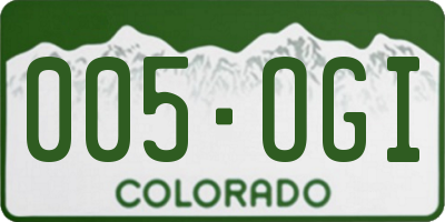 CO license plate 005OGI