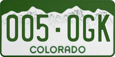 CO license plate 005OGK