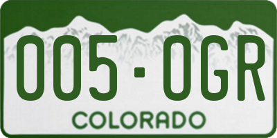 CO license plate 005OGR