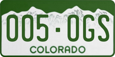 CO license plate 005OGS