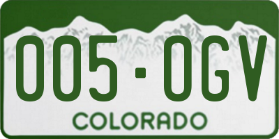 CO license plate 005OGV
