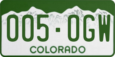 CO license plate 005OGW