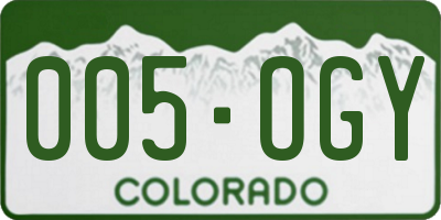 CO license plate 005OGY