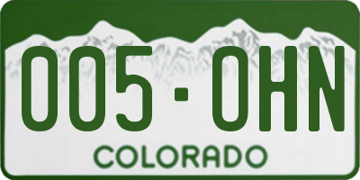 CO license plate 005OHN