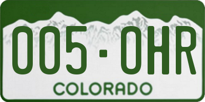 CO license plate 005OHR