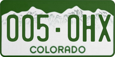 CO license plate 005OHX