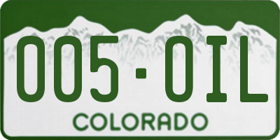 CO license plate 005OIL
