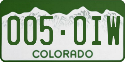 CO license plate 005OIW