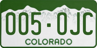 CO license plate 005OJC