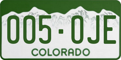 CO license plate 005OJE