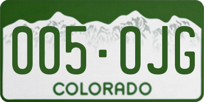 CO license plate 005OJG