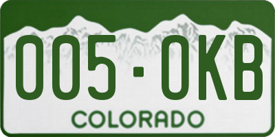 CO license plate 005OKB