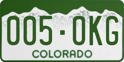 CO license plate 005OKG