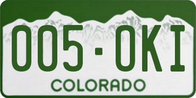 CO license plate 005OKI
