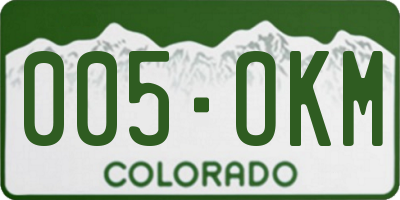 CO license plate 005OKM