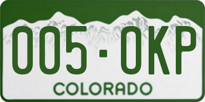 CO license plate 005OKP