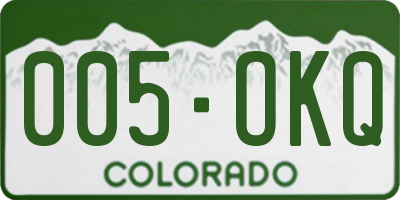 CO license plate 005OKQ